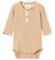 Lil' Atelier Bodysuit L/æ - NbfRea - Rugby Tan