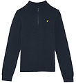 Lyle & Scott Peysa - Prjónað - Quater Zip - Dark Dökkblátt