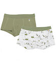 Joha Boxershorts - 2er-Pack - Bambus - Grün/Off White m. Print