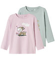 Name It Bluse - 2er-Pack - NmfVix - Korsage/Grau Mist/Just Be A 