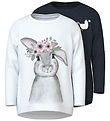 Name It Blouse - 2-Pack - NmfVix - Bright White/Dark Sapphire/Un