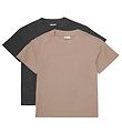 Minymo T-shirts - 2-Pack - Fossil