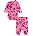 Mini Rodini Baby Set - Squiggly Cats - Pink