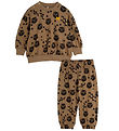 Mini Rodini Baby Set - Squiggly Cats AOP - Brown
