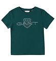 GANT T-skjorte - Avslappet kontrast Shield - Deep Forest