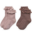 Wheat Socken - 2er-Pack - Wolle - Spitzenstrumpf - Nora - Shadow