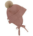 En Fant Beanie - Wool/Acrylic - Burlwood w. Faux Fur Pom Pom