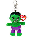 Ty Keychain w. Soft Toy - Beanie Babies - 10 cm - Marvel Hulk