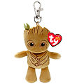 Ty Keychain w. Soft Toy - Beanie Babies - 10 cm - Marvel Groot