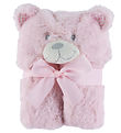 Nørgaard Madsens Blanket w. Teddy bear head - 75x95 cm - Pink