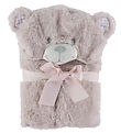 Nørgaard Madsens Blanket w. Teddy bear head - 75x95 cm - Beige