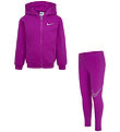 Nike Set - Cardigan/Leggings - Heiß Fuchsia m. Silber