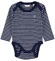 GANT Bodysuit L/æ - Shield Striped - Marine
