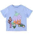 Stella McCartney Kids Stuttermabolur - Ljósblár M. Plástrar