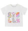 Stella McCartney Kids Stuttermabolur - Ivory M. Prentað