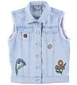 Stella McCartney Kids Denimvest - Hellblau m. Strickerei