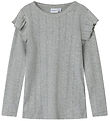 Name It Blouse - Noos - NmfJulia - Grey Melange w. Pointelle