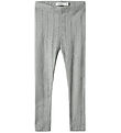 Name It Leggings - Noos - NmfJulia - Grey Melange w. Pointelle