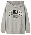Name It Kapuzenpullover - NkmTeeddy - Grey Melange m. Print