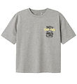 Name It Stuttermabolur - NkmTibilbo - Grey Melange M. Prentað