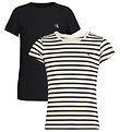 Calvin Klein T-shirts - 2er-Pack - Stripe Slim - Turteltaube/Ck