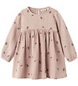 Lil' Atelier Dress - Muslin - NmfTamina - Shadow Gray w. Flower