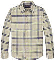 Tommy Hilfiger Skjorte - Fløyel - Classic+ Beige/Marine Rutet