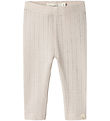 Lil' Atelier Leggings - NbfRachel - Gray Morn w. Pointelle