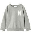 Name It Sweatshirt - NmmTollo - Grey Melange w. White