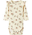 Lil' Atelier Bodysuit L/æ - Rib - NbfGavo - Turtledove/Peony