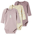 Name It Bodysuit L/æ - Noos - 3-Pack - Summer Sand