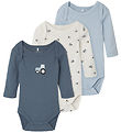 Name It Bodysuit L/æ - Noos - 3-Pack - Jet Stream