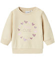 Name It Sweatshirt - NmfVrillie - Summer Sand/Hearts