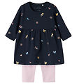 Name It Dress/Leggings - NbfVandora - Navy Blazer w. Bows And