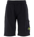 Stone Island Sweatshorts - Schwarz m. Logo