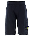 Stone Island Sweatshorts - Navy Blue m. Logo