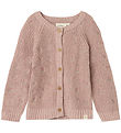 Lil' Atelier Cardigan - Stickad - NmfEmlen - Shadow Grå m. Blomm