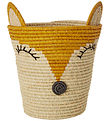 Rice Storage Basket - Raffia/Seaweed - 20x30 cm - Yellow/Fox