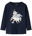 Name It Blouse - NmfTillie - Navy Blazer w. Unicorn