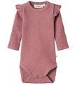 Lil' Atelier Bodysuit L/æ - Rib - NbfRaja - Nostalgia Rose