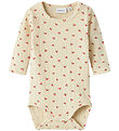 Name It Bodysuit L/Æ - NbfBilia - Summer Sand w. Cherry