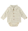 Lil' Atelier Shirt Bodysuit L/Æ - NbmRamos - Turtledove w. Checs