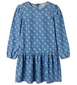 Name It Kjóll - NkfRuna - Medium+ Blue Denim M. Prentað
