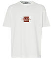 Jack & Jones Stuttermabolur - JorBoston - Bright White M. Prenta