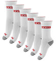 Levis Socken - 6er-Pack - Weiß m. Grau/Rot