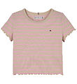 Tommy Hilfiger T-shirt - Rib - Classic+ Beige Pink Sugar Stripe