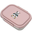 Carl Oscar Lunchbox - Steelish - 1 L - Pink w. Panda