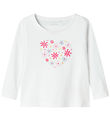 Name It Bluse - NmfViolet - Bright White/Blumen