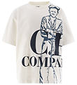C.P. Company T-Shirt - Gaze White m. Matt Blau/Navy