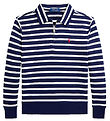 Polo Ralph Lauren Poloshirt m. Reißverschluss - Navy/Weiß gestre